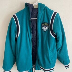 Teal Jacket with Embroidered Patch